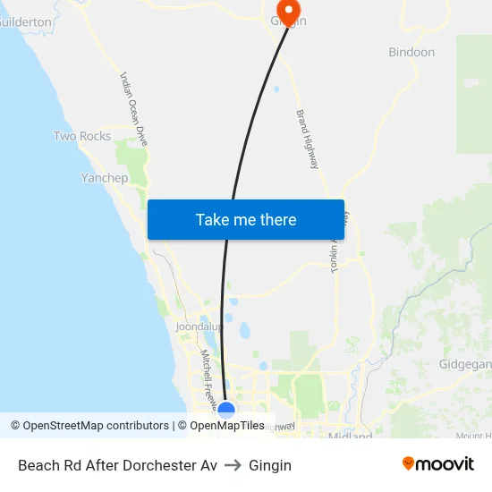 Beach Rd After Dorchester Av to Gingin map
