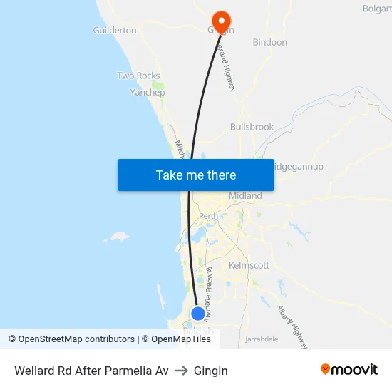 Wellard Rd After Parmelia Av to Gingin map
