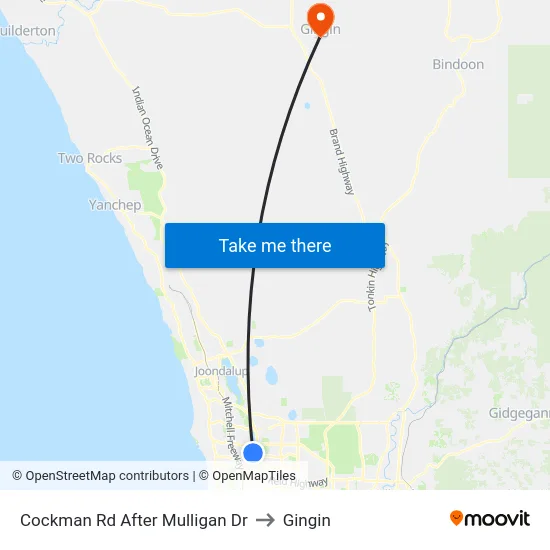 Cockman Rd After Mulligan Dr to Gingin map