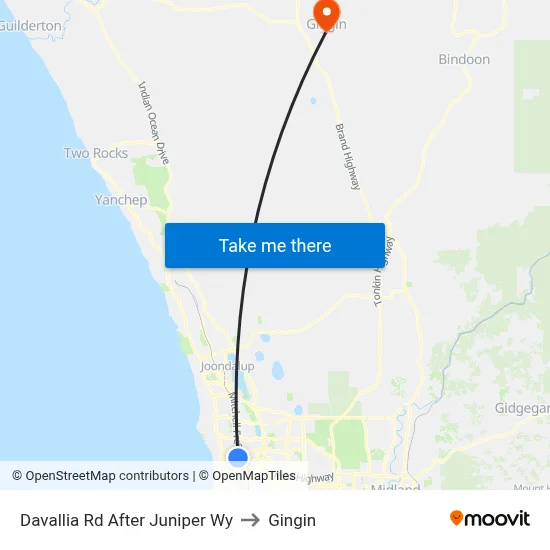 Davallia Rd After Juniper Wy to Gingin map