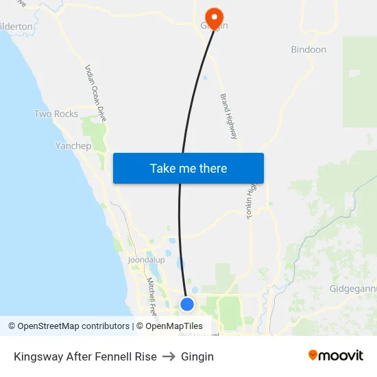 Kingsway   After Fennell Rise to Gingin map