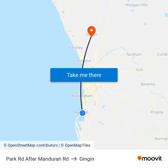 Park Rd After Mandurah Rd to Gingin map