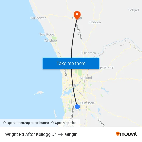 Wright Rd After Kellogg Dr to Gingin map