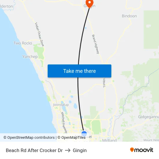 Beach Rd After Crocker Dr to Gingin map