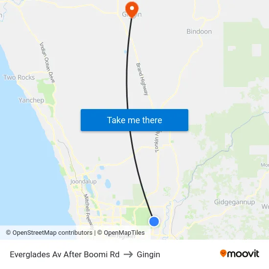 Everglades Av After Boomi Rd to Gingin map