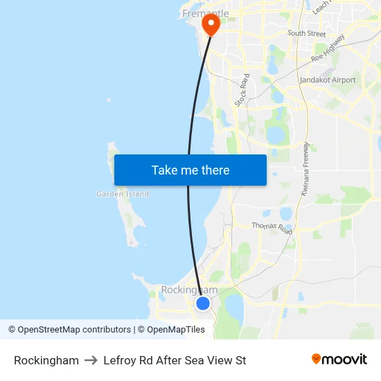 Rockingham to Lefroy Rd After Sea View St map