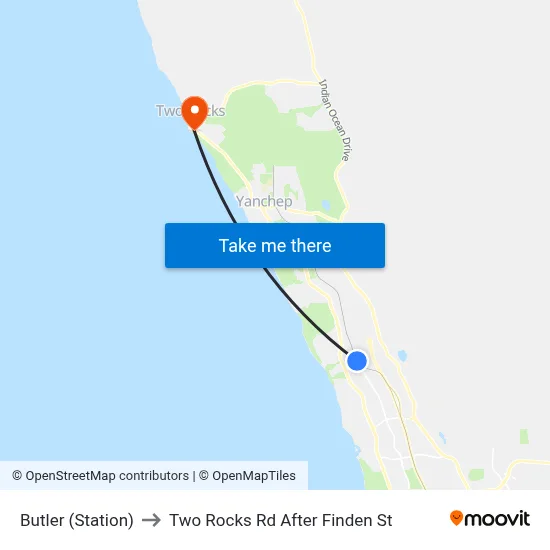 Butler (Station) to Two Rocks Rd After Finden St map