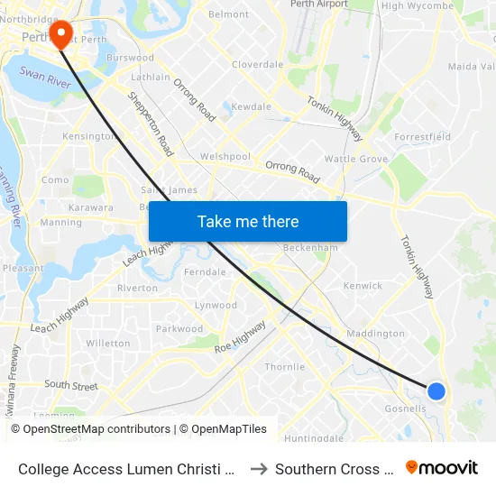 College Access Lumen Christi Cath Col Stand 4 to Southern Cross University map