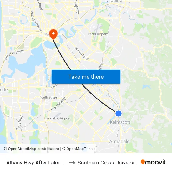 Albany Hwy After Lake Rd to Southern Cross University map