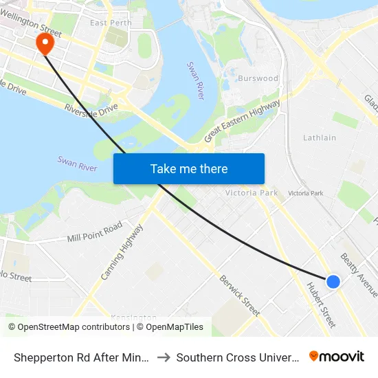 Shepperton Rd After Mint St to Southern Cross University map