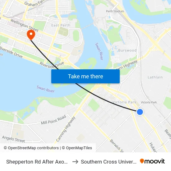Shepperton Rd After Axon Av to Southern Cross University map