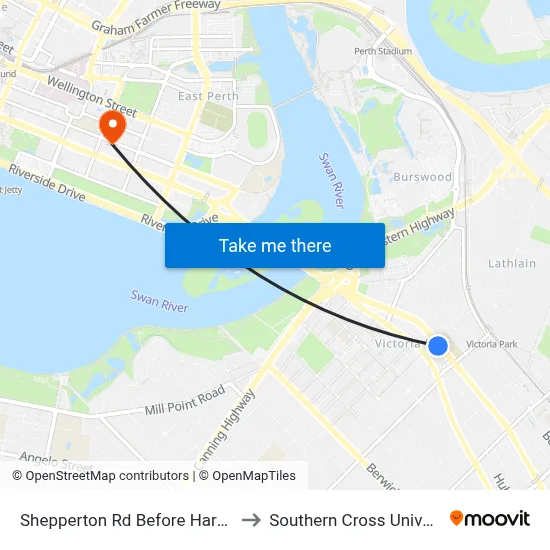 Shepperton Rd Before Harper St to Southern Cross University map