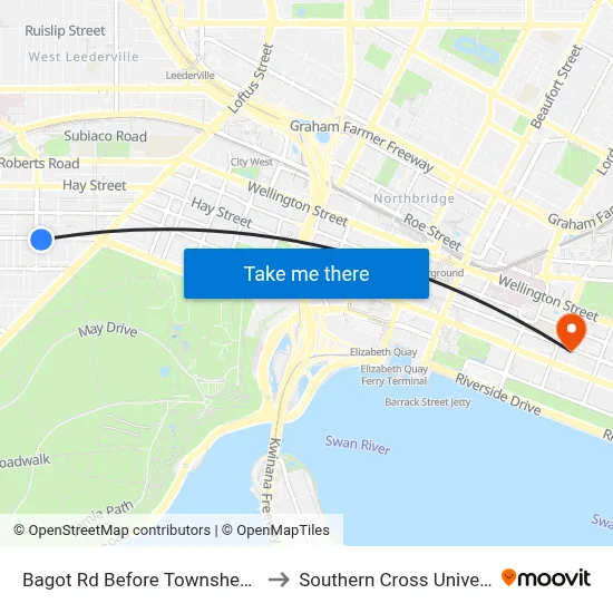 Bagot Rd Before Townshend Rd to Southern Cross University map