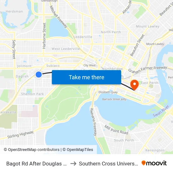 Bagot Rd After Douglas Av to Southern Cross University map