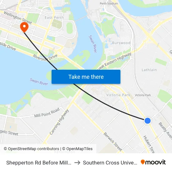 Shepperton Rd Before Miller St to Southern Cross University map