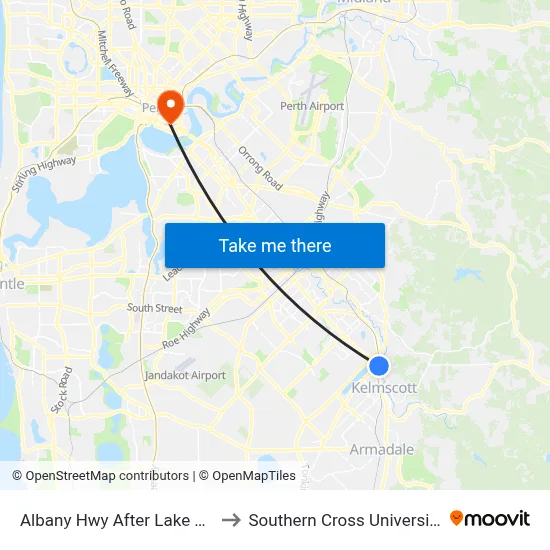 Albany Hwy After Lake Rd to Southern Cross University map
