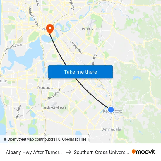 Albany Hwy After Turner Pl to Southern Cross University map