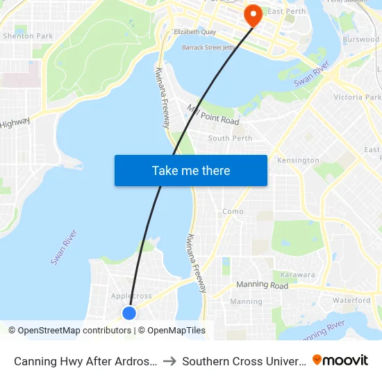 Canning Hwy After Ardross St to Southern Cross University map