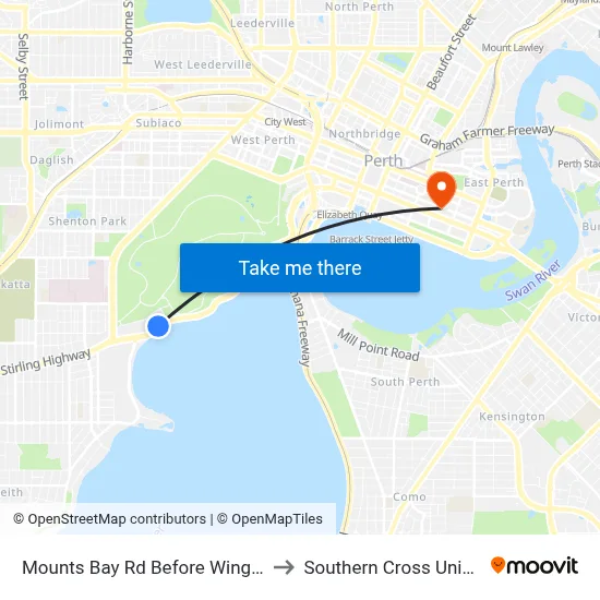Mounts Bay Rd Before Wingfield Av to Southern Cross University map