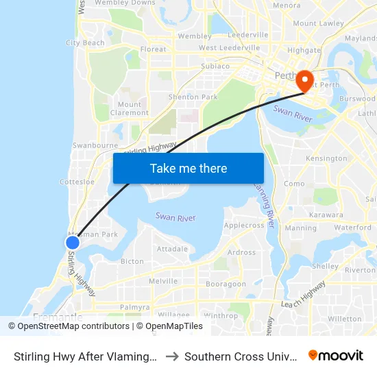 Stirling Hwy After Vlamingh Pde to Southern Cross University map