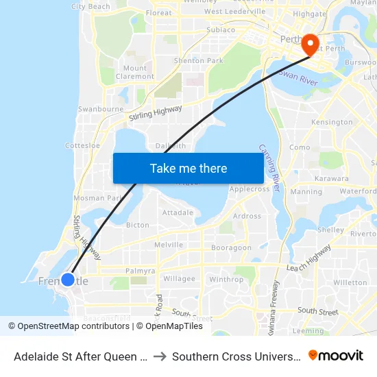 Adelaide St After Queen St to Southern Cross University map