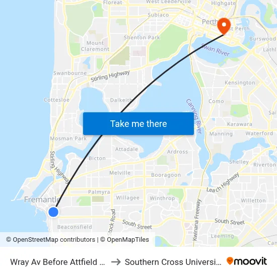 Wray Av Before Attfield St to Southern Cross University map