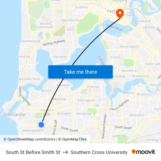 South St Before Smith St to Southern Cross University map