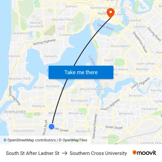 South St After Ladner St to Southern Cross University map