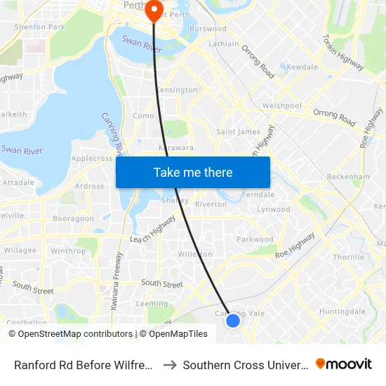 Ranford Rd Before Wilfred Rd to Southern Cross University map