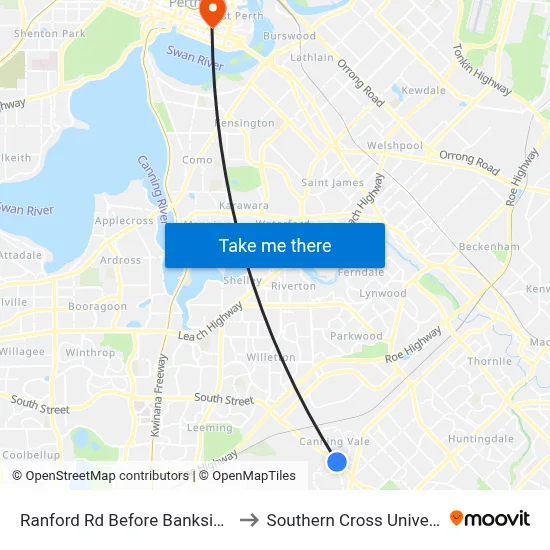Ranford Rd Before Banksia Esp to Southern Cross University map