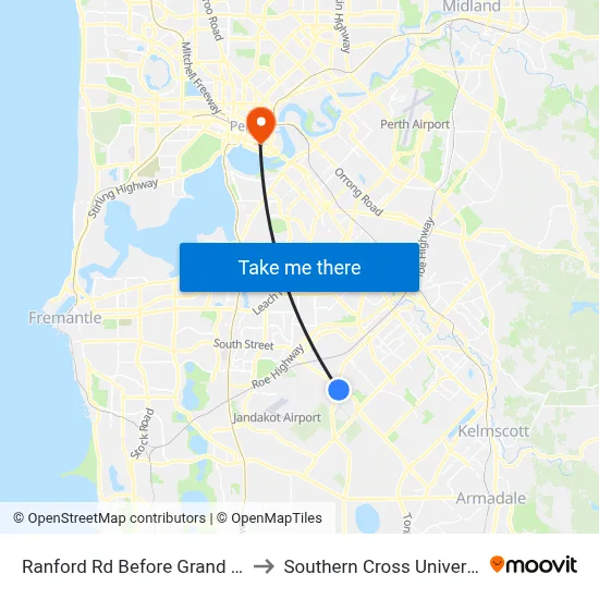 Ranford Rd Before Grand Bvd to Southern Cross University map