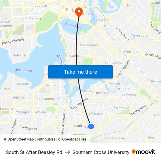 South St After Beasley Rd to Southern Cross University map