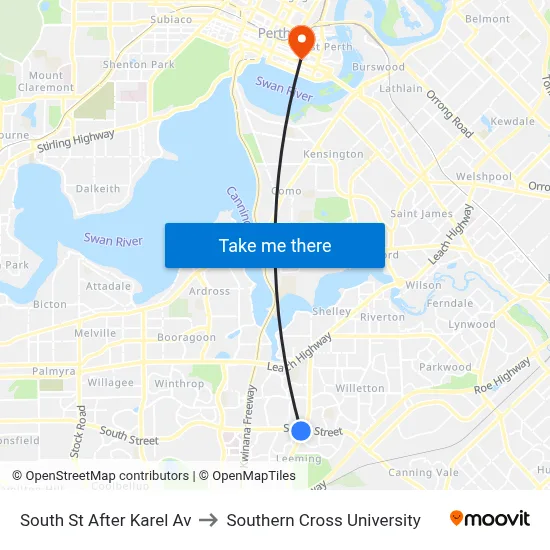 South St After Karel Av to Southern Cross University map