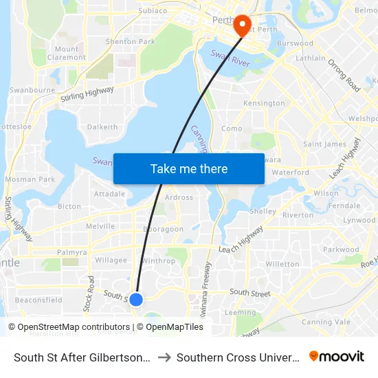 South St After Gilbertson Rd to Southern Cross University map