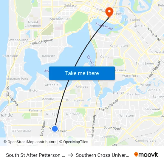 South St After Petterson Av to Southern Cross University map