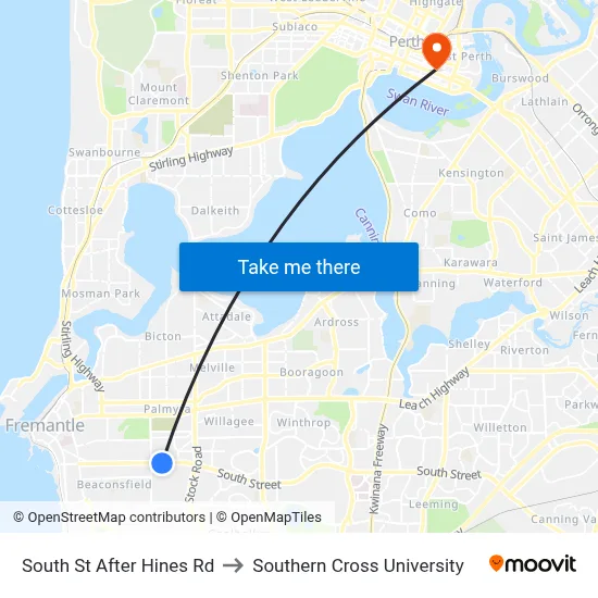 South St After Hines Rd to Southern Cross University map