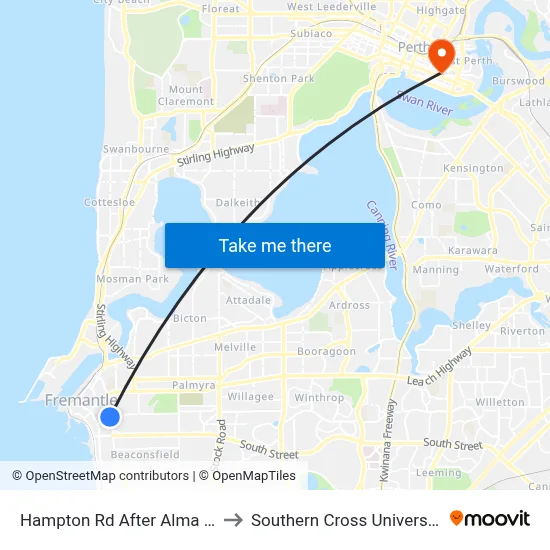 Hampton Rd After Alma St to Southern Cross University map