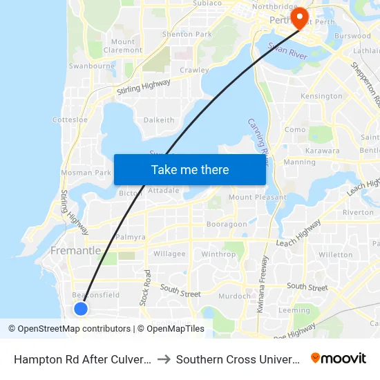 Hampton Rd After Culver St to Southern Cross University map