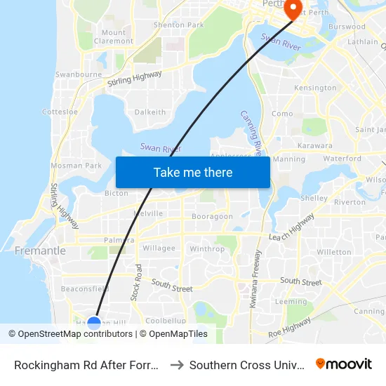 Rockingham Rd After Forrest Rd to Southern Cross University map