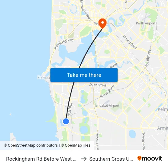 Rockingham Rd Before West Churchill Av to Southern Cross University map