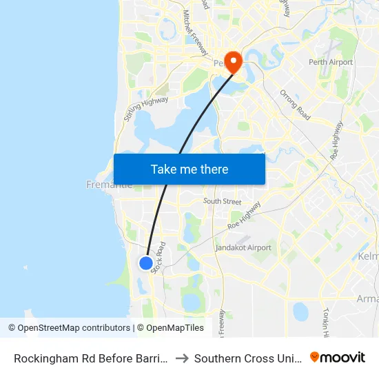 Rockingham Rd Before Barrington St to Southern Cross University map