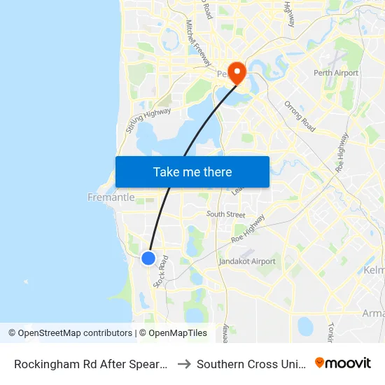 Rockingham Rd After Spearwood Av to Southern Cross University map