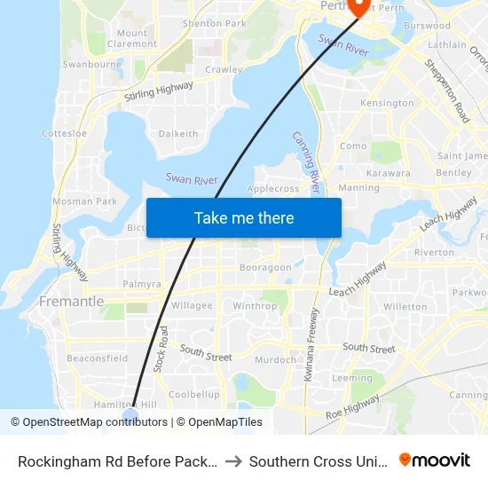 Rockingham Rd Before Packham Rd to Southern Cross University map