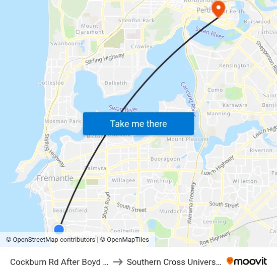 Cockburn Rd After Boyd Cr to Southern Cross University map