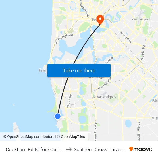 Cockburn Rd Before Qull Wy to Southern Cross University map