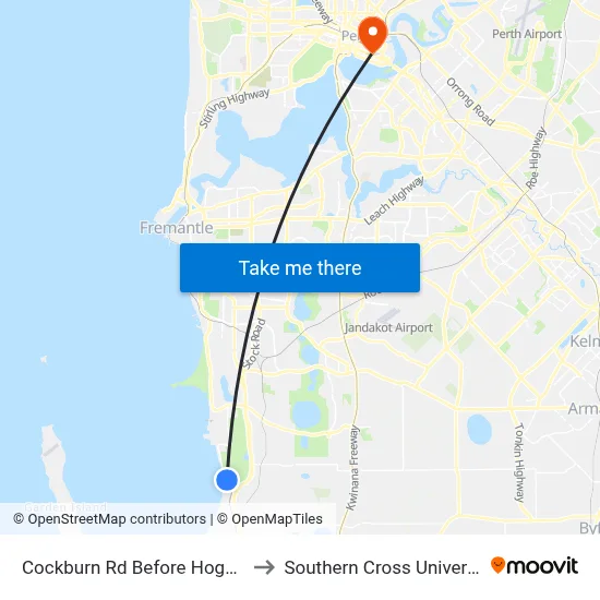 Cockburn Rd Before Hogg Rd to Southern Cross University map