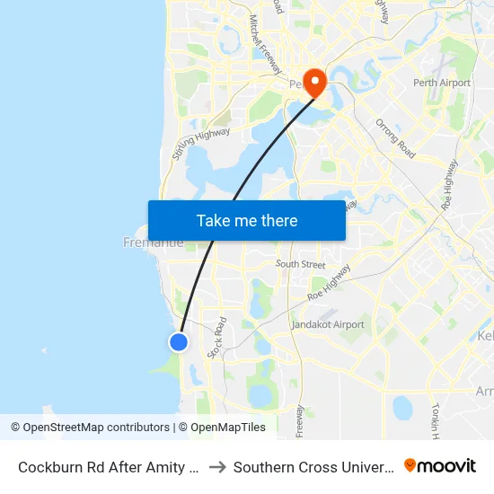 Cockburn Rd After Amity Bvd to Southern Cross University map