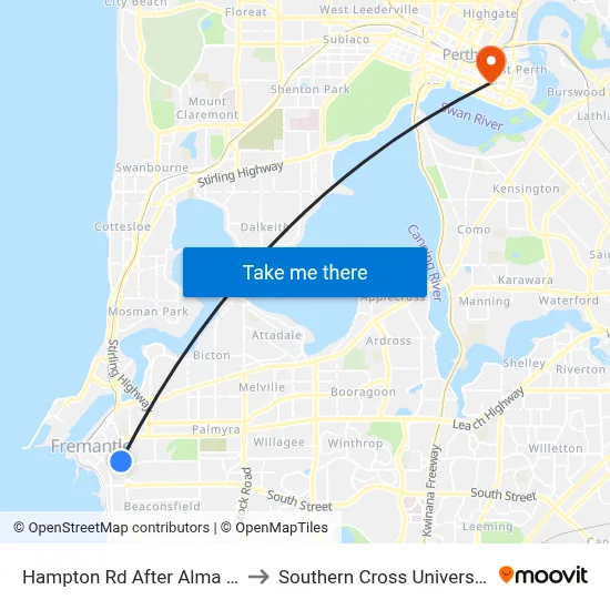 Hampton Rd After Alma St to Southern Cross University map
