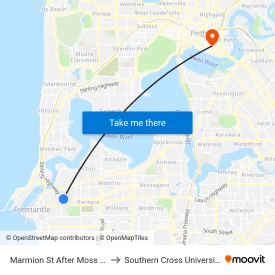Marmion St After Moss St to Southern Cross University map