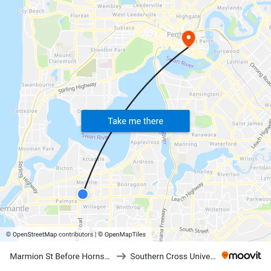 Marmion St Before Hornsby St to Southern Cross University map